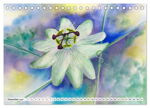Produktbild: Blumenaquarelle aus der N&auml;he (Tischkalender 2026 DIN A5 quer), CALVENDO Monatskalender