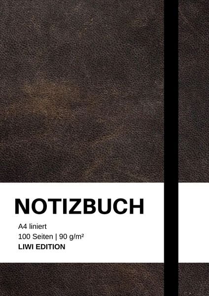Produktbild: Notizbuch A4 liniert schwarz - 100 Seiten Soft Cover