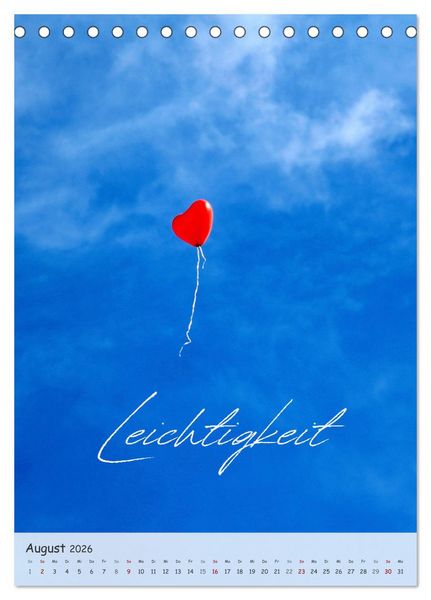 Produktbild: 12 Worte f&uuml;r Liebe (Tischkalender 2026 DIN A5 hoch), CALVENDO Monatskalender
