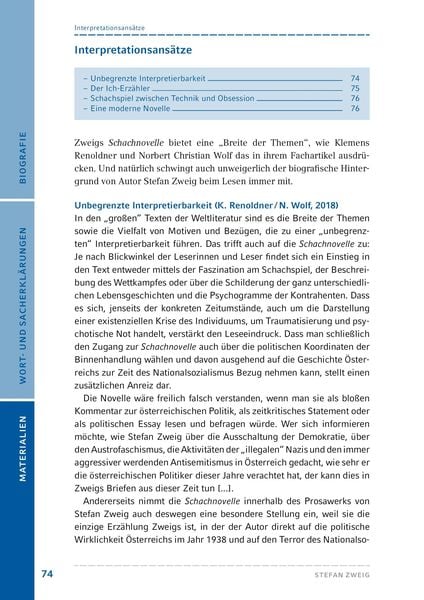 Schachnovelle von Stefan Zweig (Textausgabe)