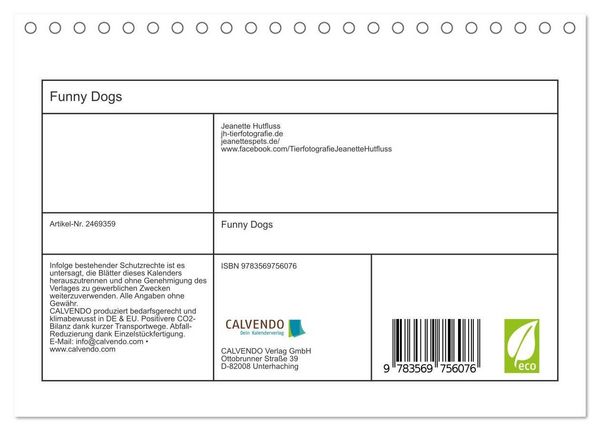 Produktbild: Funny Dogs (Tischkalender 2027 DIN A5 quer), CALVENDO Monatskalender