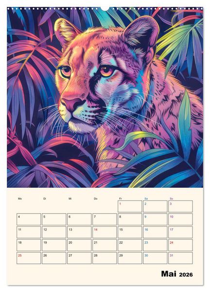 Produktbild: Dschungeltiere - Einzigartige Faszination (hochwertiger Premium Wandkalender 2026 DIN A2 hoch), Kunstdruck in Hochglanz