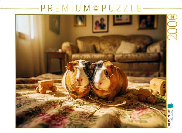 Produktbild: CALVENDO Puzzle Meerschweinchen Nostalgisch. | 2000 Teile Lege-Gr&ouml;&szlig;e 90x67cm Foto-Puzzle f&uuml;r gl&uuml;ckliche Stunden
