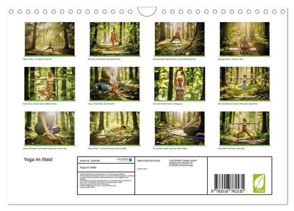 Produktbild: Yoga im Wald (Wandkalender 2027 DIN A4 quer), CALVENDO Monatskalender