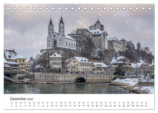 Produktbild: Schweiz - Die sch&ouml;nsten St&auml;dte (Tischkalender 2026 DIN A5 quer), CALVENDO Monatskalender