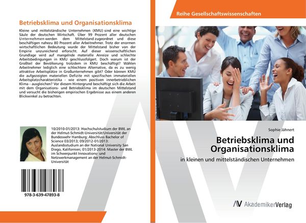 Betriebsklima und Organisationsklima, Taschenbuch von Sophie Jähnert, AV Akademikerverlag, 9783639478938