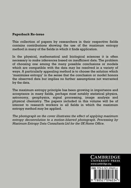 Produktbild: Maximum Entropy and Bayesian Methods in Applied Statistics
