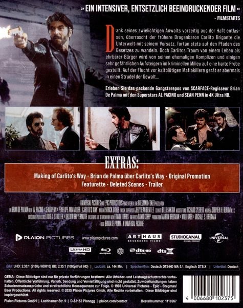 Produktbild: Carlito's Way (4K Ultra HD) (+ Blu-ray)