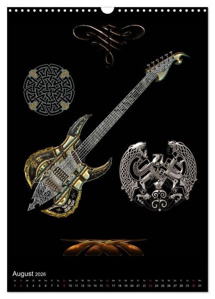 Produktbild: Heroische Gitarren (Wandkalender 2026 DIN A3 hoch), CALVENDO Monatskalender