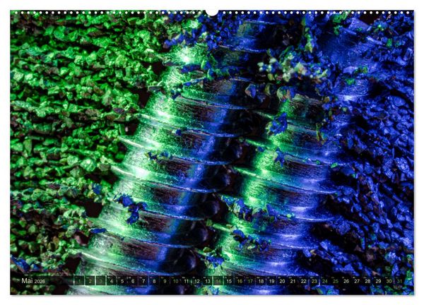 Produktbild: Experimentelle Makrofotografie mit Eisenpulver und Aluminiumfolie (hochwertiger Premium Wandkalender 2026 DIN A2 quer), Kunstdruck in Hochglanz