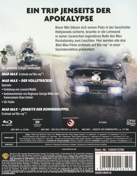 Produktbild: Mad Max 1-3 [3 BRs]