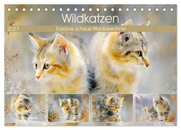 Produktbild: Wildkatzen. Europas scheue Waldbewohner (Tischkalender 2027 DIN A5 quer), CALVENDO Monatskalender