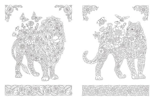 Produktbild: Inspiration Florale Tiere – 50 blumige Motive zum Ausmalen und Träumen