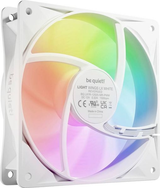 Produktbild: BeQuiet LIGHT WINGS LX | 120mm PWM Reverse White PC-Geh&auml;use-L&uuml;fter Wei&szlig;