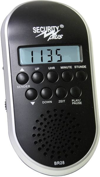 Security Plus BR28 MP3/USB Fahrradradio Schwarz, Silber