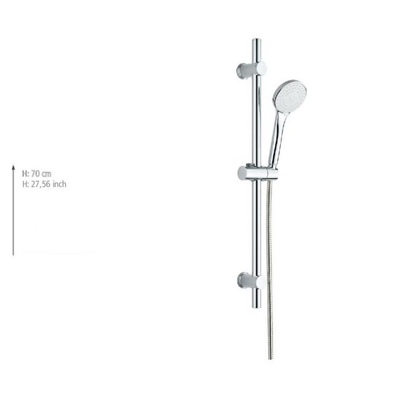 Produktbild: Brauseset Mod. Uno, chrom, Edelstahl, 70 cm L&auml;nge, f&uuml;r Durchlauferhitzer geeignet