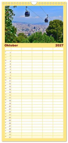Produktbild: Familienplaner 2027 - BARCELONA - Metropole am Mittelmeer mit 5 Spalten (Wandkalender, 21 x 45 cm) CALVENDO