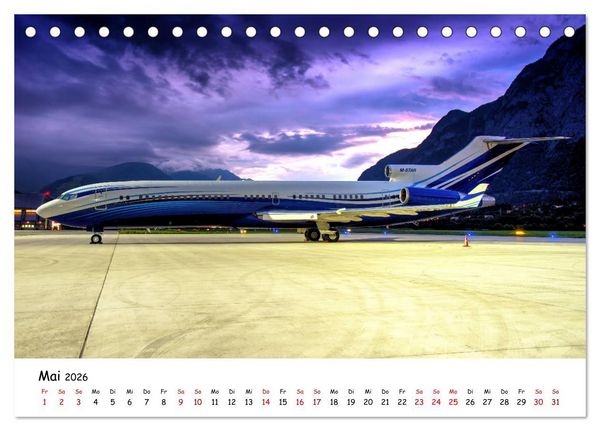 Produktbild: Flugzeuge in beeindruckender Kulisse (Tischkalender 2026 DIN A5 quer), CALVENDO Monatskalender