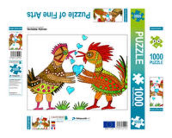 CALVENDO Puzzle Verliebte Hühner | 1000 Teile Lege-Größe 64x48cm Foto-Puzzle für glückliche Stunden
