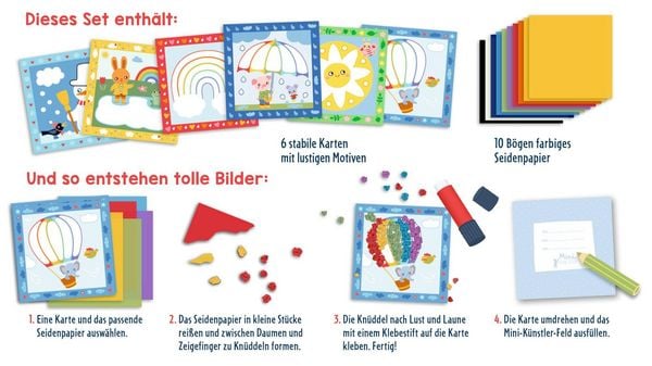 Produktbild: Mein 1. Bastelset: Kn&uuml;ddelbilder Regenbogen (Mini-K&uuml;nstler)