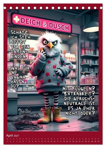 Produktbild: B&ouml;se M&ouml;wen - Moral ist ein Ger&uuml;cht (Tischkalender 2027 DIN A5 hoch), CALVENDO Monatskalender