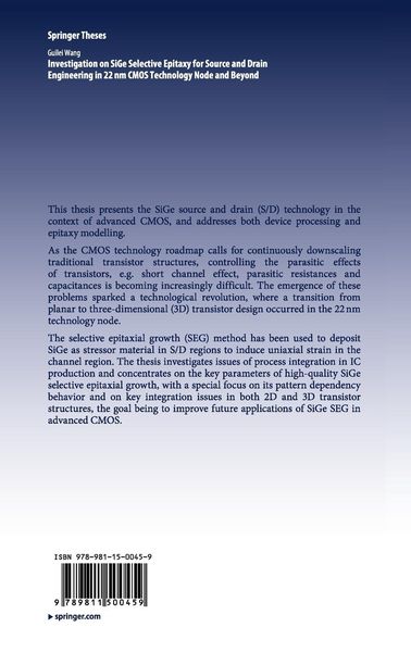 Produktbild: Investigation on SiGe Selective Epitaxy for Source and Drain Engineering in 22 nm CMOS Technology Node and Beyond