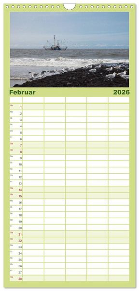 Produktbild: Familienplaner 2026 - Norderney. Meine ostfriesische Insel mit 5 Spalten (Wandkalender, 21 x 45 cm) CALVENDO