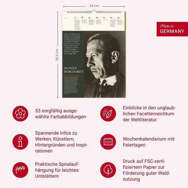 Produktbild: Der Literatur Kalender Wochenkalender 2027