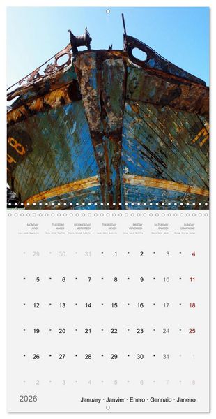 Produktbild: Bateaux &eacute;paves (Calendrier mural carr&eacute; 2026 30x30 cm) Calendrier double avec une page pour vos prises de notes