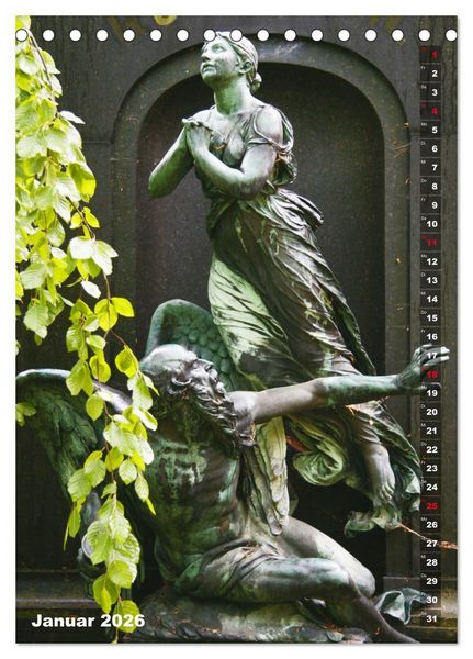 Produktbild: Friedhofsengel in Berlin (Tischkalender 2026 DIN A5 hoch), CALVENDO Monatskalender