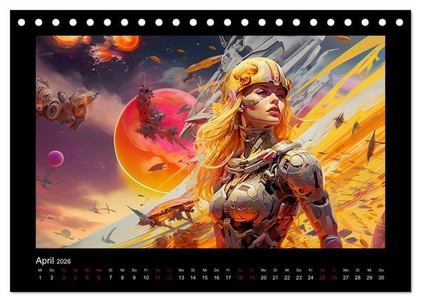 Produktbild: Amazonen im All (Tischkalender 2026 DIN A5 quer), CALVENDO Monatskalender