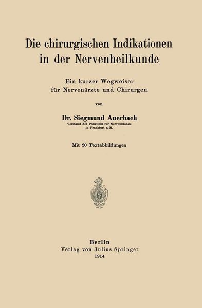 Produktbild: Die chirurgischen Indikationen in der Nervenheilkunde