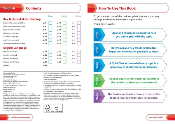 Produktbild: AQA GCSE 9-1 English Language Reading (Papers 1 & 2) Revision Guide