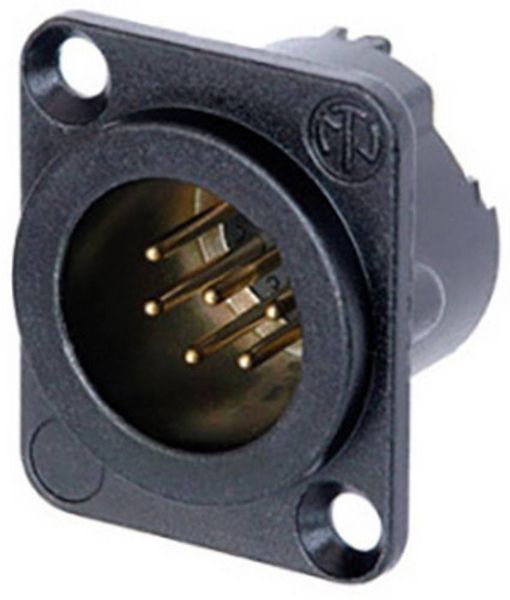 Produktbild: Neutrik NC6MD-LX-B-CON XLR-Steckverbinder Flanschstecker, Kontakte gerade Polzahl: 6 Schwarz 1 St.