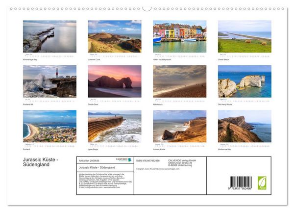 Produktbild: Jurassic K&uuml;ste - S&uuml;dengland (hochwertiger Premium Wandkalender 2026 DIN A2 quer), Kunstdruck in Hochglanz