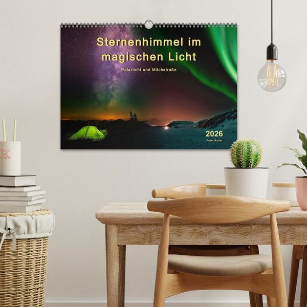 Produktbild: Sternenhimmel im magischen Licht - Polarlicht und Milchstra&szlig;e (Wandkalender 2026 DIN A3 quer), CALVENDO Monatskalender