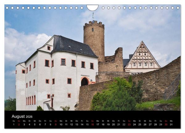 Produktbild: S&auml;chsische Burgen und Schl&ouml;sser (Wandkalender 2026 DIN A4 quer), CALVENDO Monatskalender