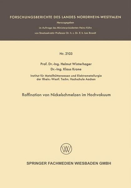 Produktbild: Raffination von Nickelschmelzen im Hochvakuum