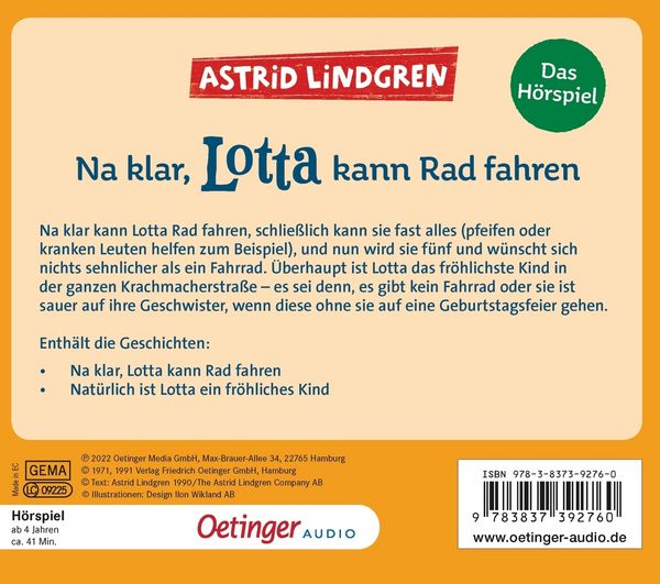 Produktbild: Na klar, Lotta kann Rad fahren. Das H&ouml;rspiel