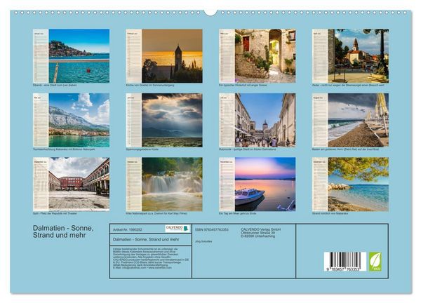 Produktbild: Dalmatien - Sonne, Strand und mehr (hochwertiger Premium Wandkalender 2026 DIN A2 quer), Kunstdruck in Hochglanz