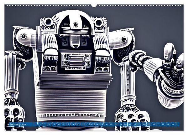 Produktbild: Robots (High Quality Premium Wall Calendar 2026 DIN A2 landscape),CALVENDO 12 Month Wall Calendar