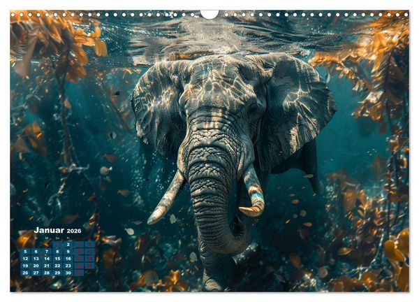Produktbild: Liebenswerte Elefanten (Wandkalender 2026 DIN A3 quer), CALVENDO Monatskalender