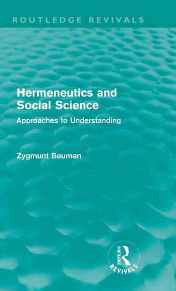 Produktbild: Hermeneutics and Social Science (Routledge Revivals)