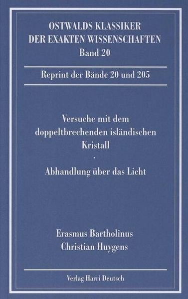 Produktbild: Versuche mit dem doppeltbrechenden isl&auml;ndischen Kristall (Bartholinus, Huygens)