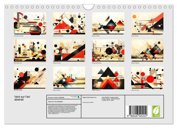 Produktbild: Vent sur l'art abstrait (Calendrier mural 2026 DIN A4 vertical), CALVENDO calendrier mensuel