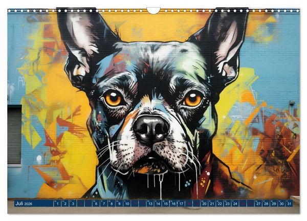 Produktbild: Graffiti Hunde (Wandkalender 2026 DIN A3 quer), CALVENDO Monatskalender