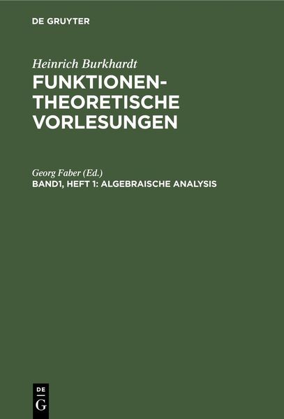 Produktbild: Algebraische Analysis