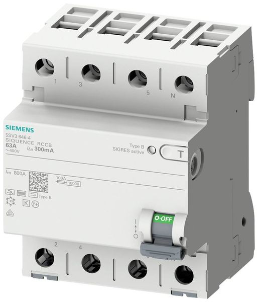 Produktbild: Siemens 5SV33444 5SV3344-4 Fehlerstrom-Schutzschalter B 4polig 40A 0.03A 400V
