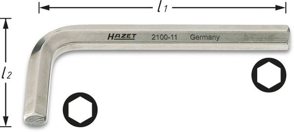 Hazet 2100-14 Innen-Sechskant Winkelschraubendreher 14mm