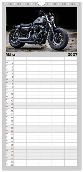 Produktbild: Familienplaner 2027 - Best of Custom- and Showbikes mit 5 Spalten (Wandkalender, 21 x 45 cm) CALVENDO